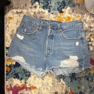 Denim Blue Distressed Women's Shorts